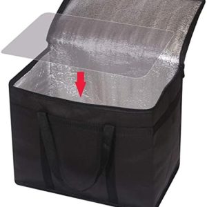 Reusable Tote Black 2 Insulated Reinforced Bottom w/Name Tag